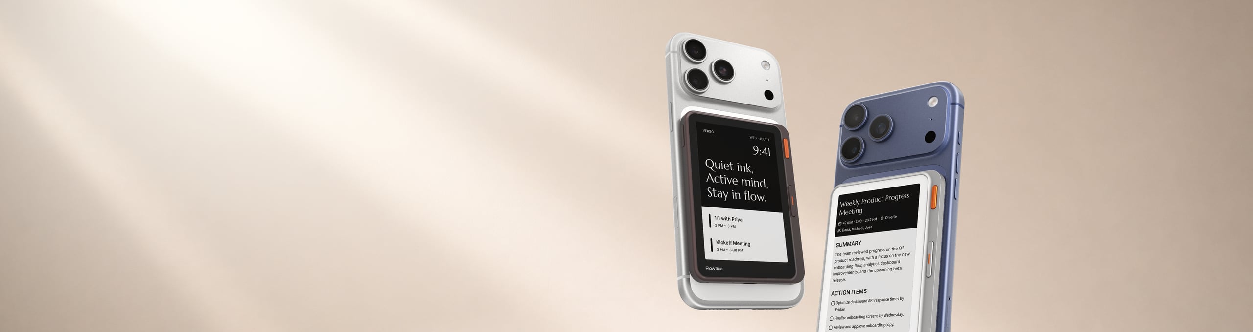 Flowtica Verso attached to two phones