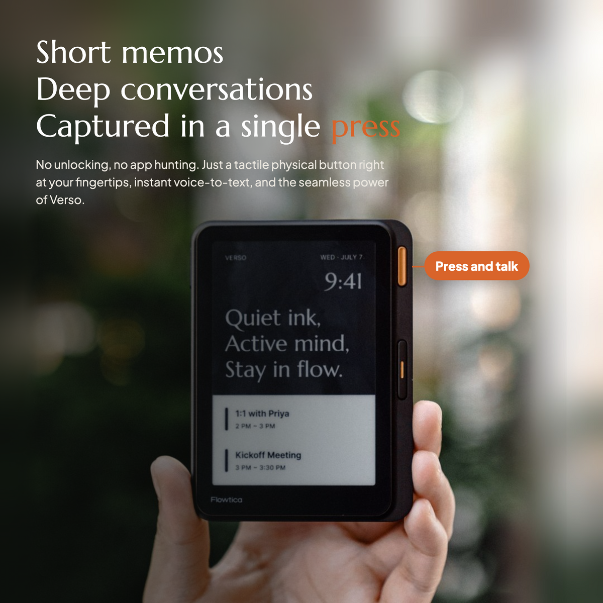 Flowtica Verso | E-ink AI Notetaker
