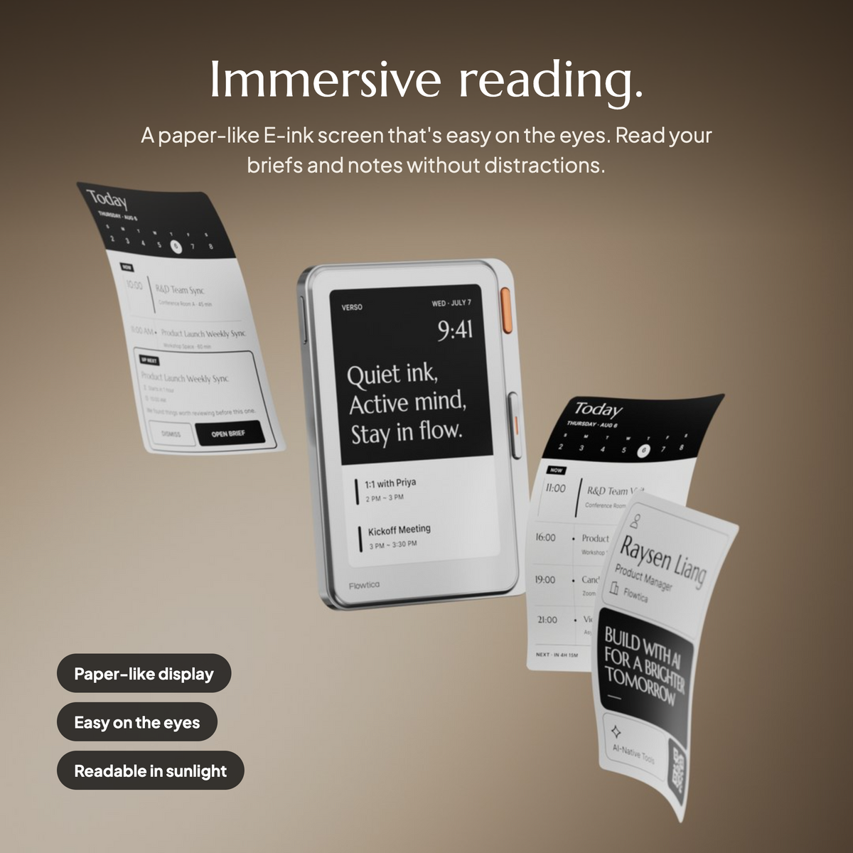 Flowtica Verso | E-ink AI Notetaker