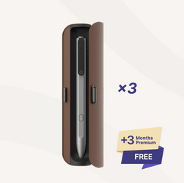 Flowtica Scribe pen and charging case bundle in Silver Gray