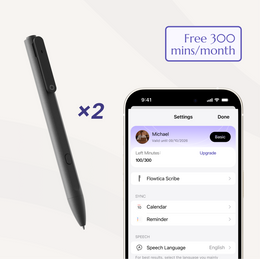 Flowtica Scribe AI pen multi-pack in Silver Gray for teams and gifting