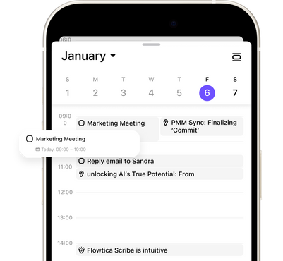 Flowtica calendar and schedule
