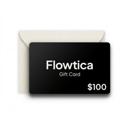 Flowtica gift card on white background