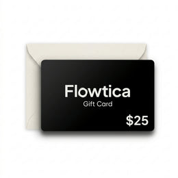 Flowtica gift card on white background