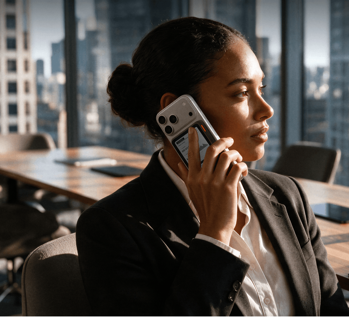 Verso magnetically mounted to the back of a phone